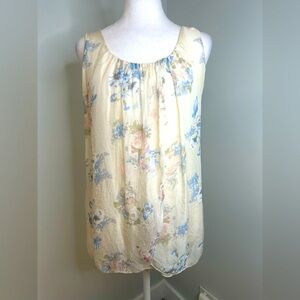 Ambra Silk Tank Floral Top Made in Italy Size Medium